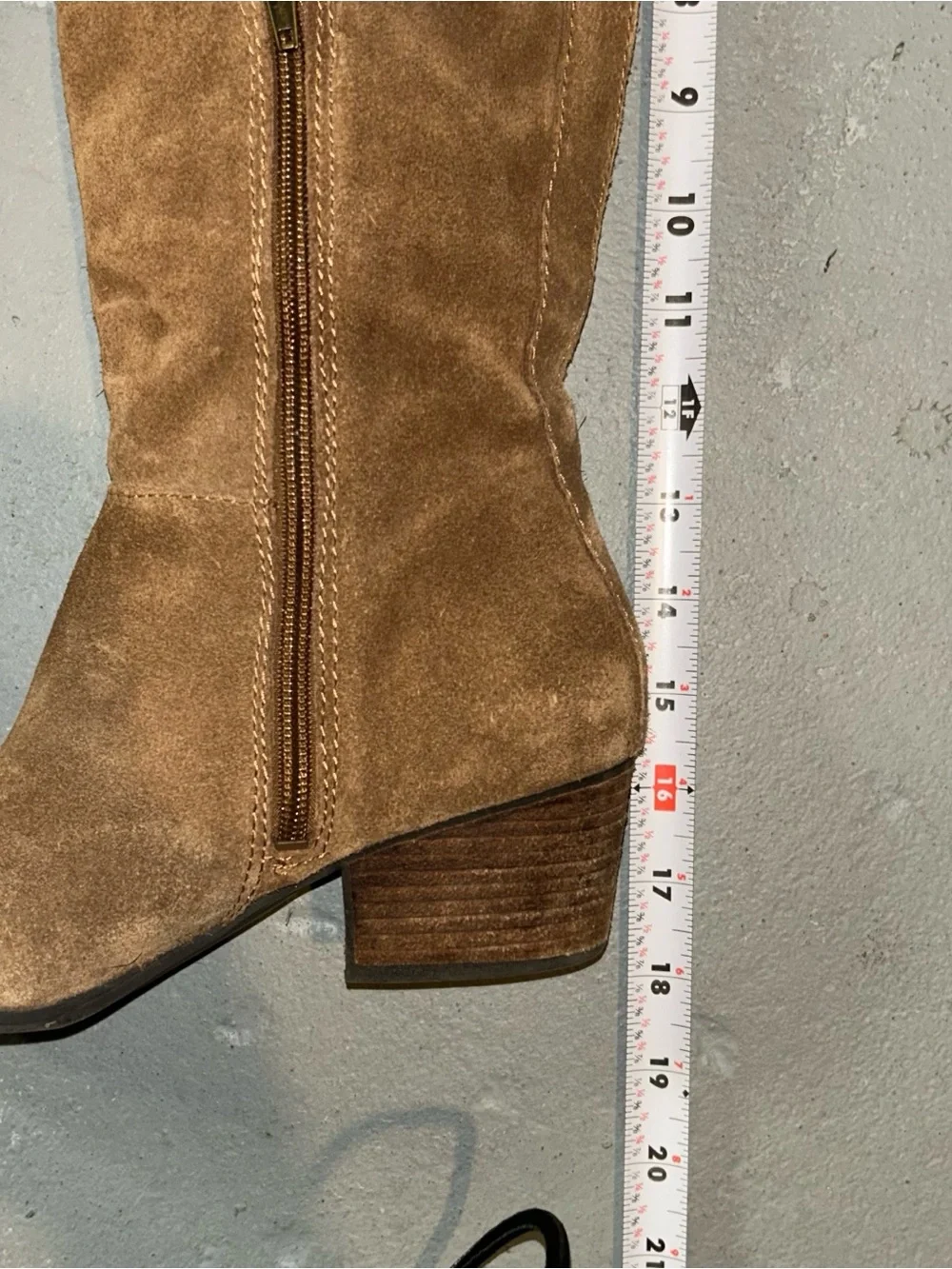Brown Suede Tall Western Boots Crown Vintage 6 Knee High Riding Boho Cowgirl